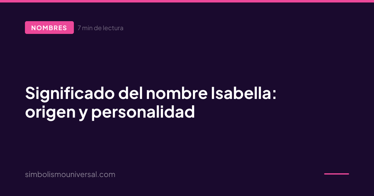 Significado del nombre Isabella: origen y personalidad