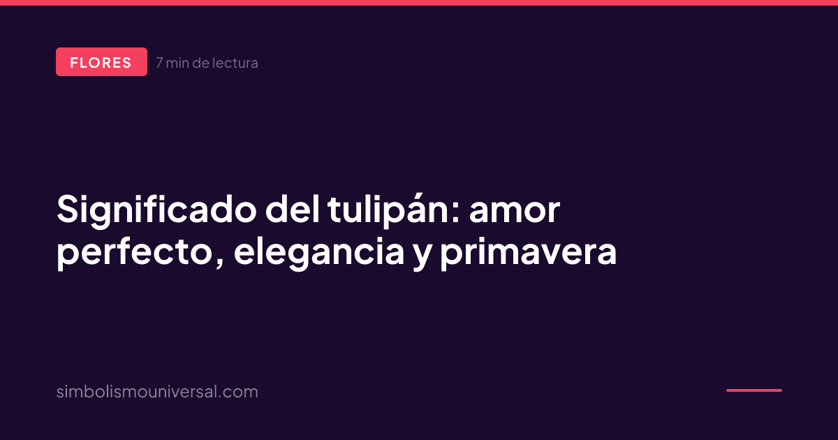 Significado del tulipán: amor perfecto, elegancia y primavera